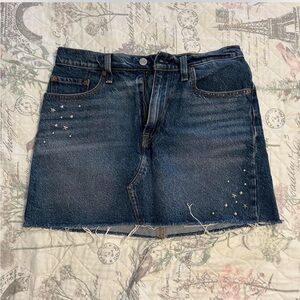 Levi's Dark Blue Denim Mini Skirt with Star Details